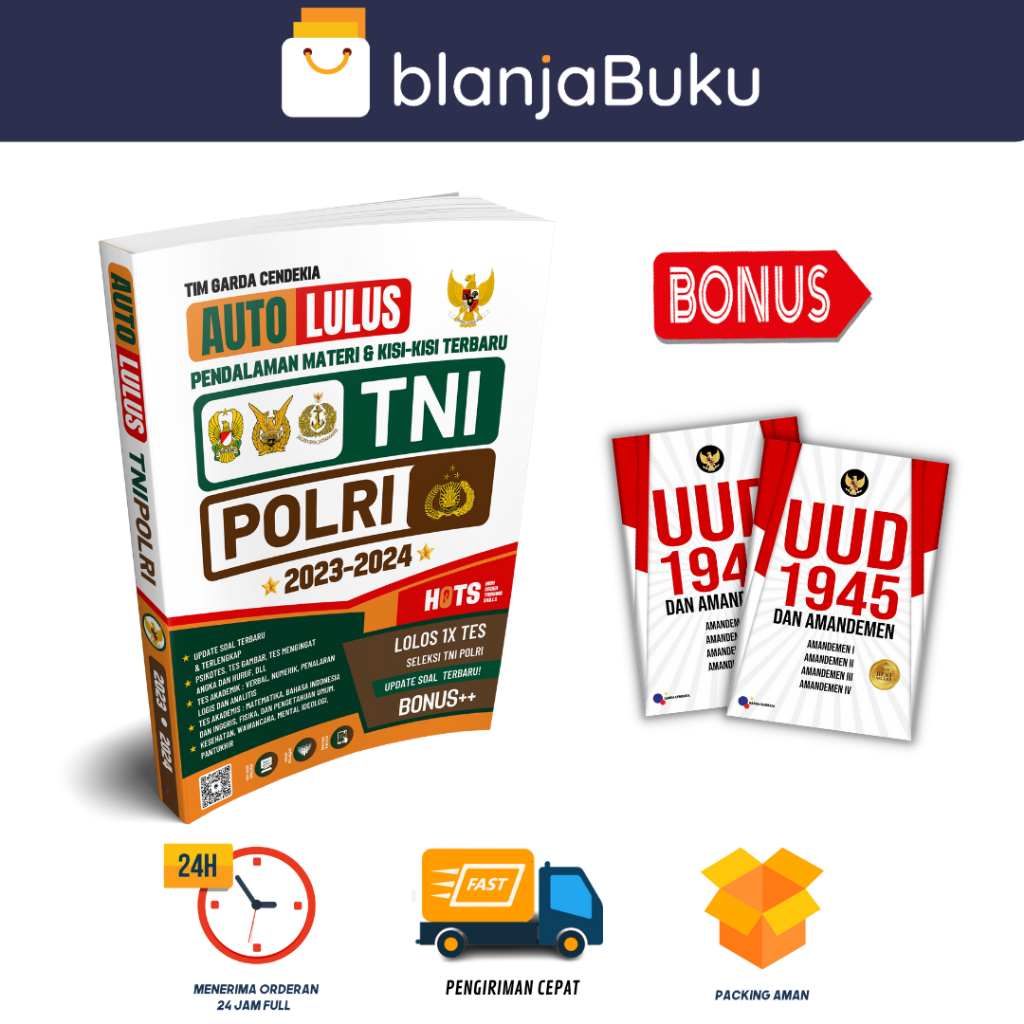 Jual Buku Auto Lulus TNI POLRI 2023 2024 Pendalaman Materi Kisi Kisi