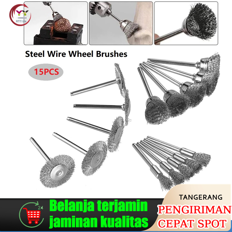 Jual Mata Bor Sikat Kawat Piring Baja Mini Grinder Wire Brush Tuner