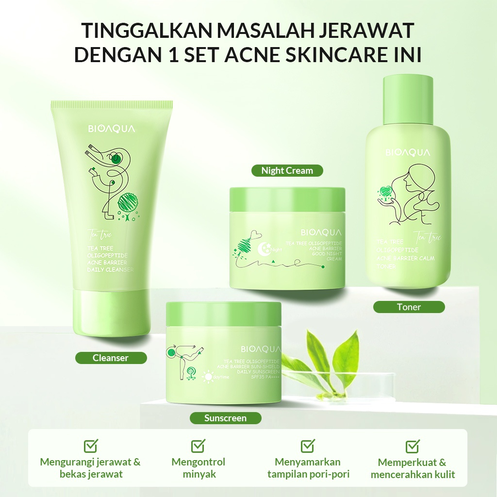 Jual Bioaqua Pcs Skincare Paket Niacinamide Glowing Brightening