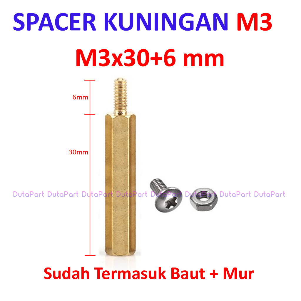 Jual Spacer Kuningan M Termasuk Baut Mur Speser Dudukan Pcb Kualitas