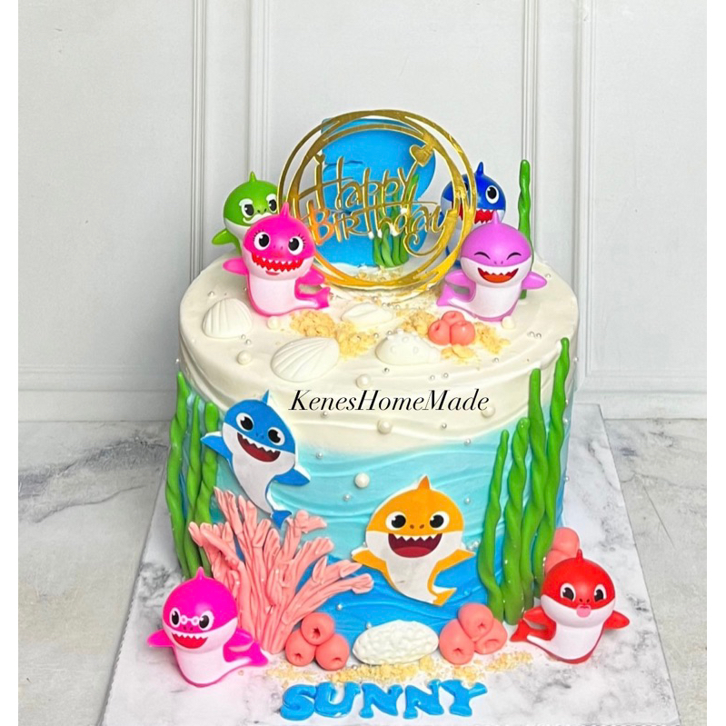 Jual Kue Ulang Tahun Baby Shark Cake Ultah Baby Shark Shopee Indonesia