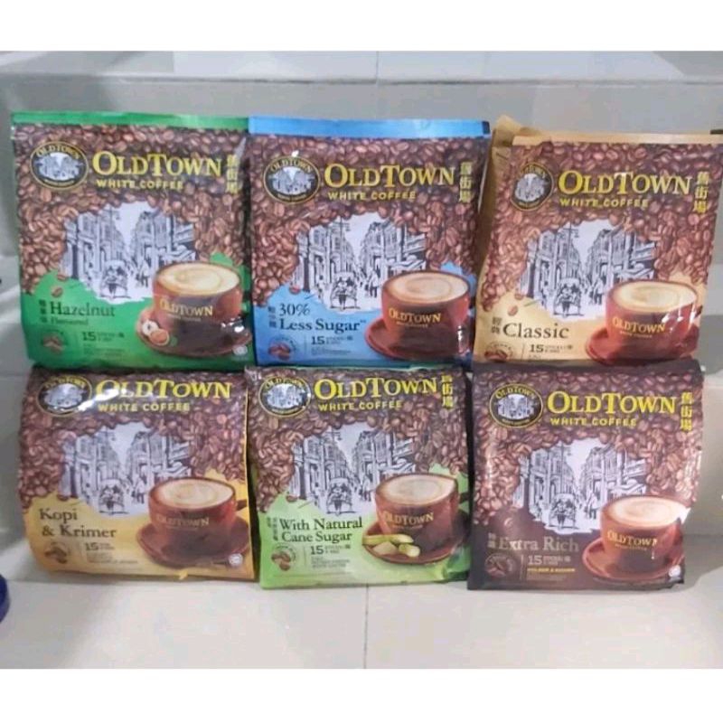 Jual OLD TOWN White Coffee Clasic Hazelnut Less Sugar Extra Rich