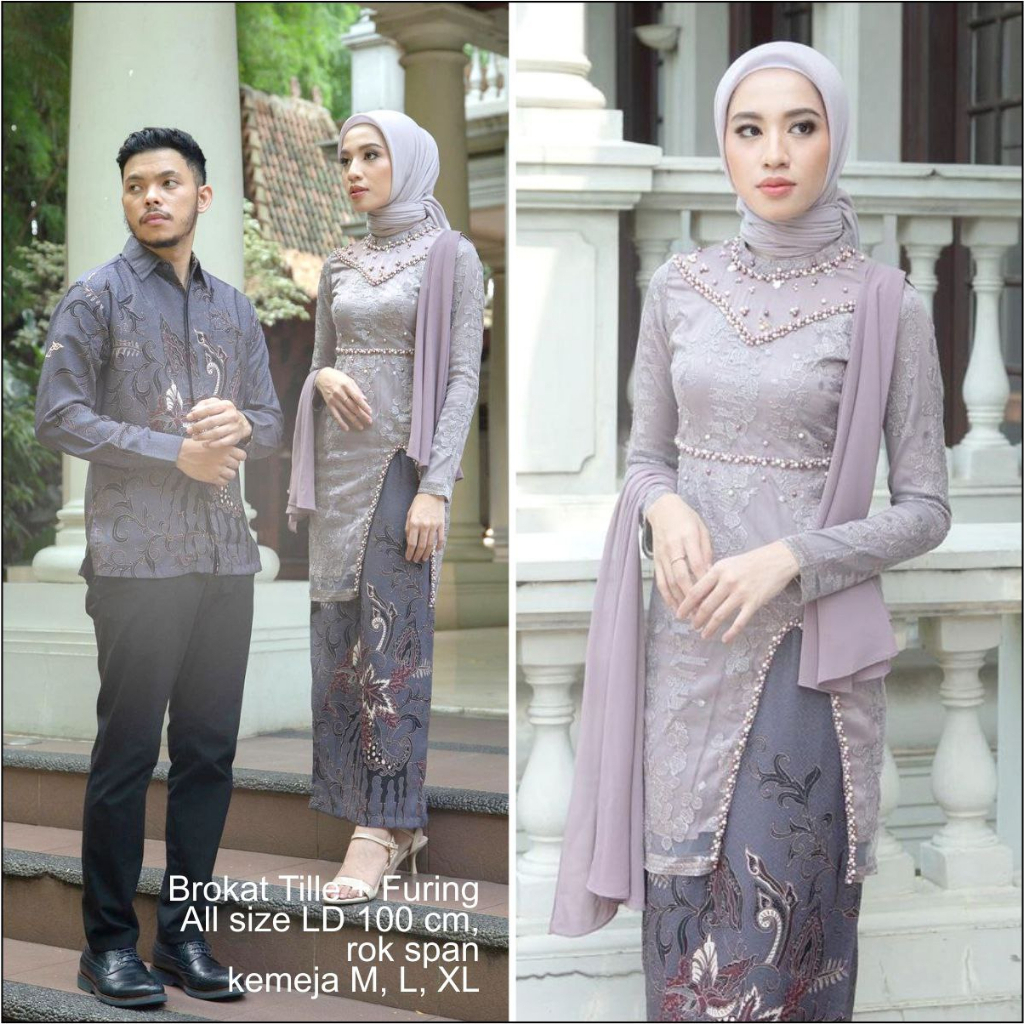 Jual Batik Couple Kebaya Modern Kebaya Wisuda Tunangan Batik Brukat Terbaru Baju Couple