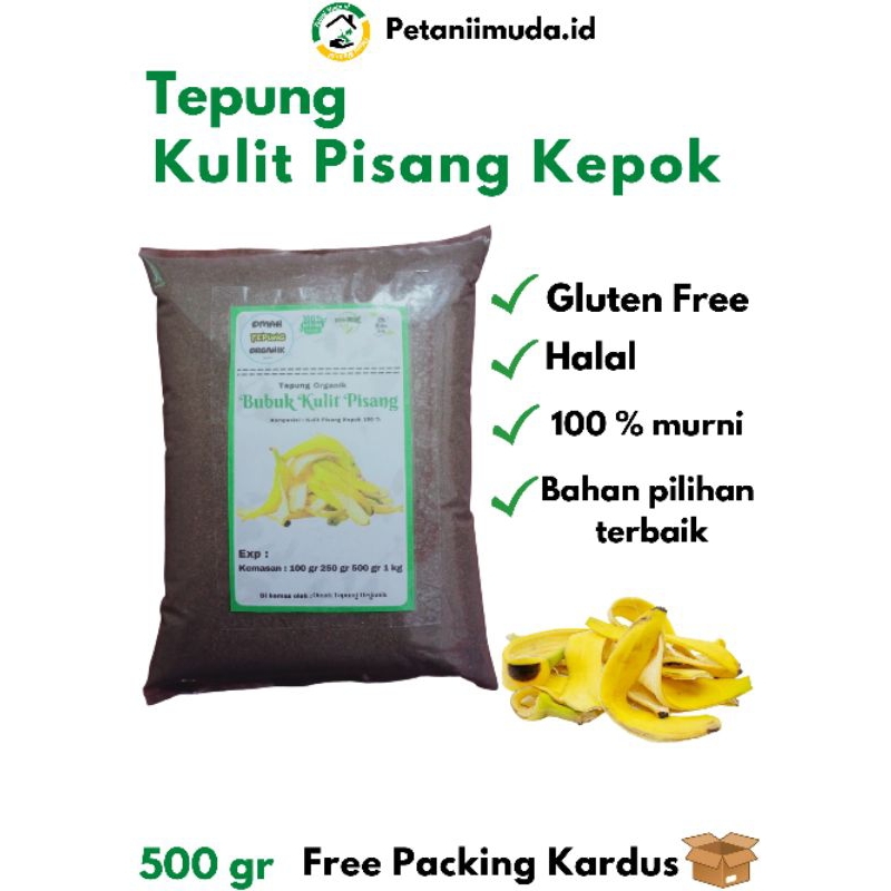 Jual Bubuk Kulit Pisang Kepok Murni Kemasan Gram Tepung Kulit