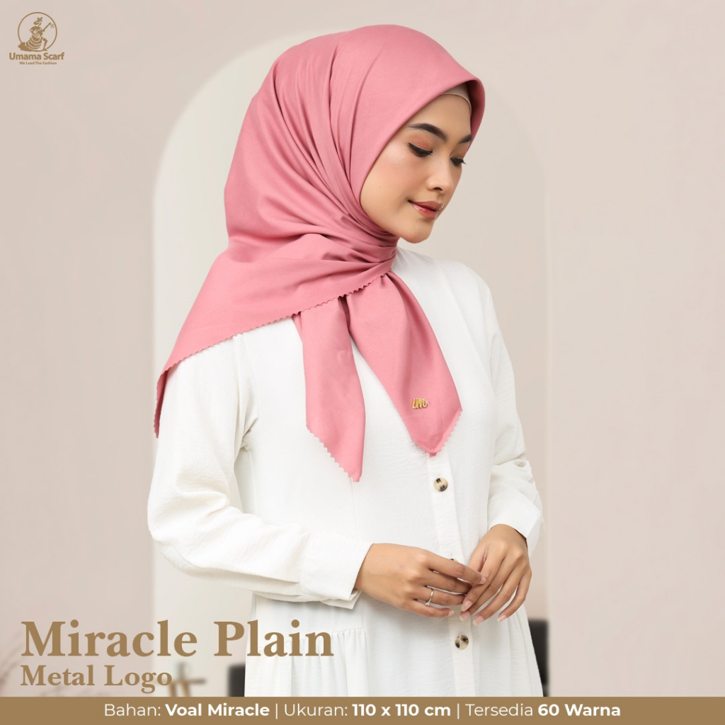 Jual BISA SERAGAM UMAMA SCARF HIJAB SEGIEMPAT POLOS VOAL MIRACLE