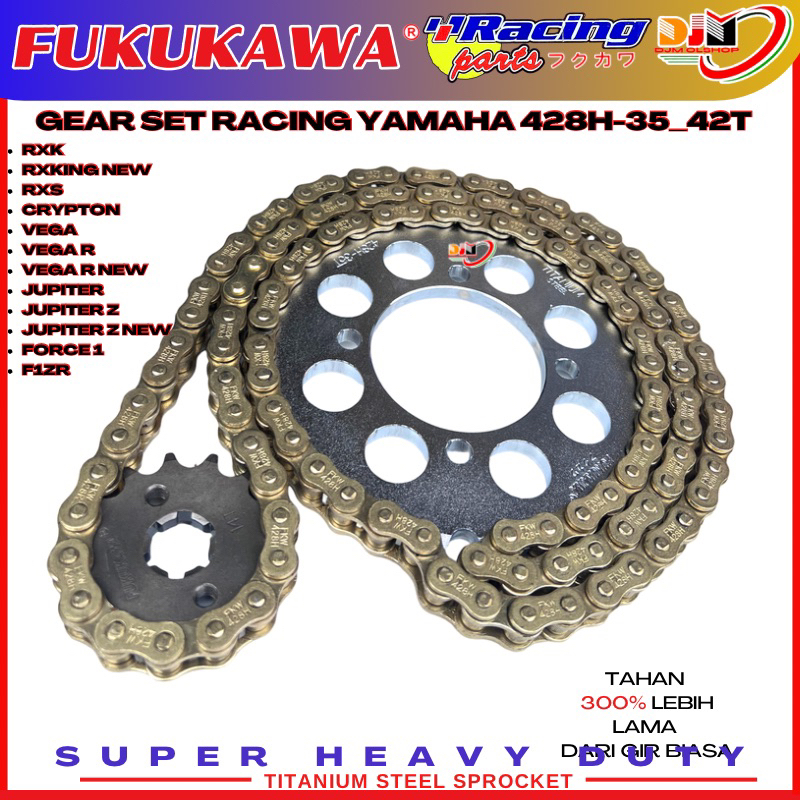 Jual GEAR SET RACING FUKUKAWA MODEL SSS RANTAI GOLD YMH RX KING FIZR