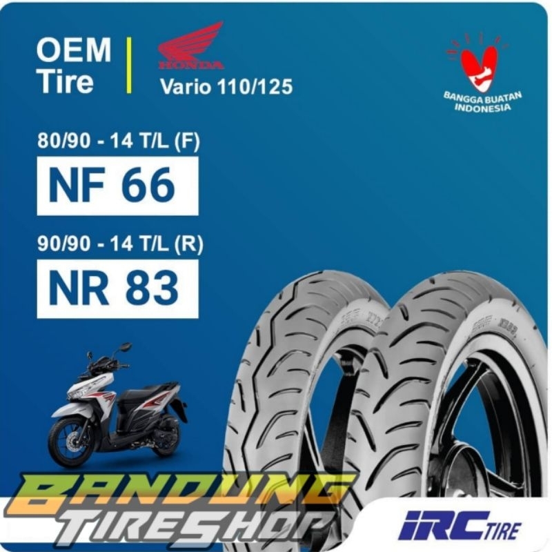 Jual IRC NF 66 NR 83 TUBELESS BAN LUAR MOTOR MATIC DEPAN BELAKANG