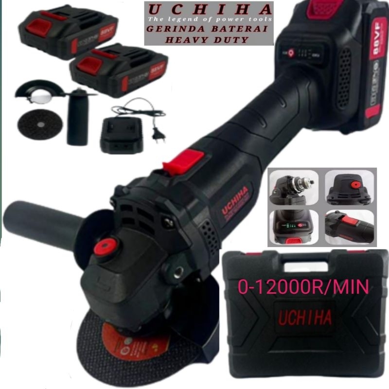 Jual Promo Mesin Gerinda Baterai Cordless Angle Grinder Uchiha Tahan