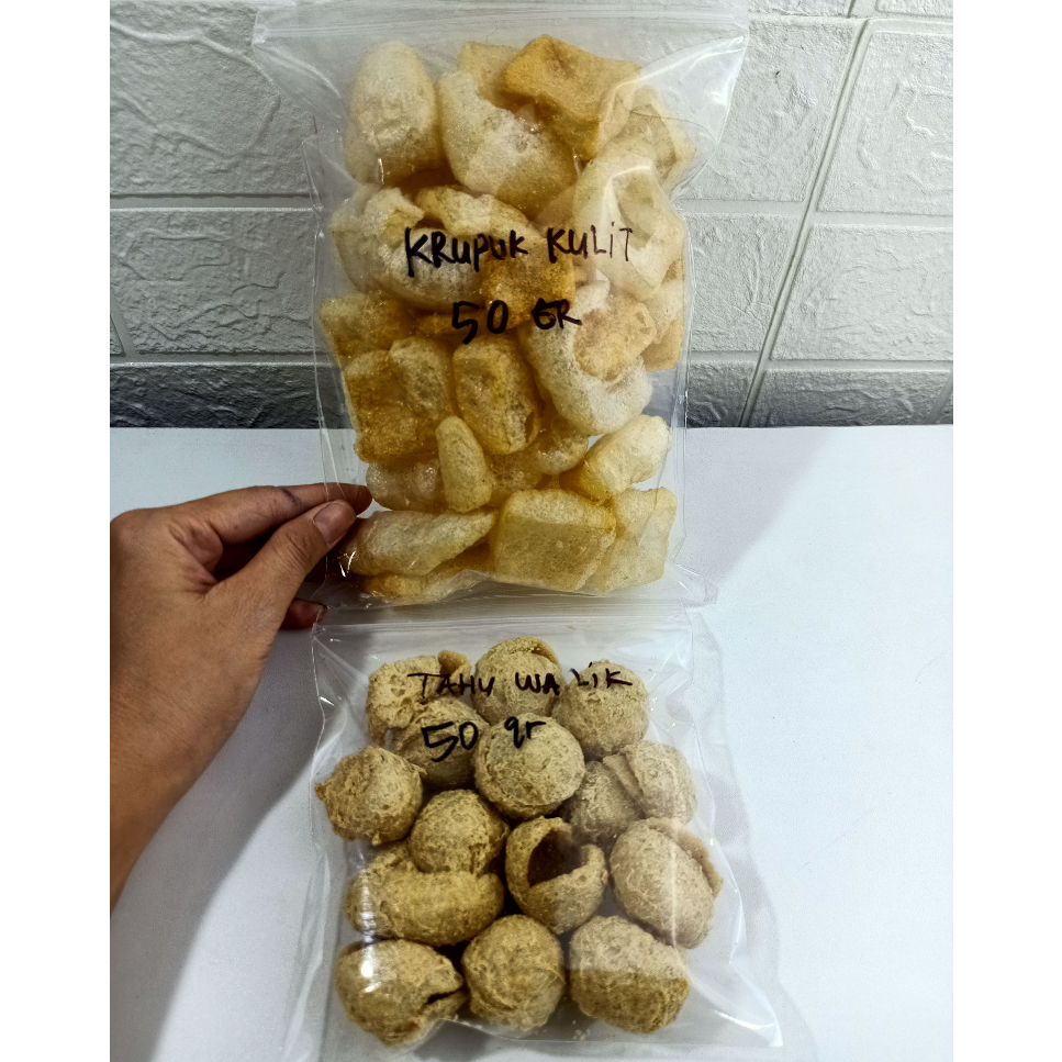 Jual 2 BUNGKUS KERUPUK KULIT ASLI 50gram KRUPUK TAHU BULAT 50 Gram