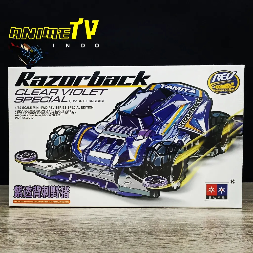 Jual Rep Tamiya Mini 4wd Razorback Clear Violet Special Merk Daxing FM