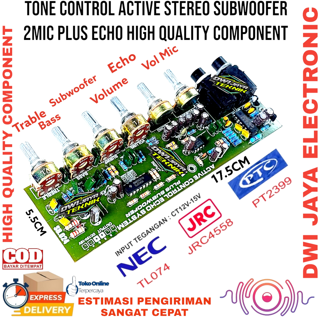 Jual Tone Control Active Stereo Subwoofer Mic Plus Echo High Quality