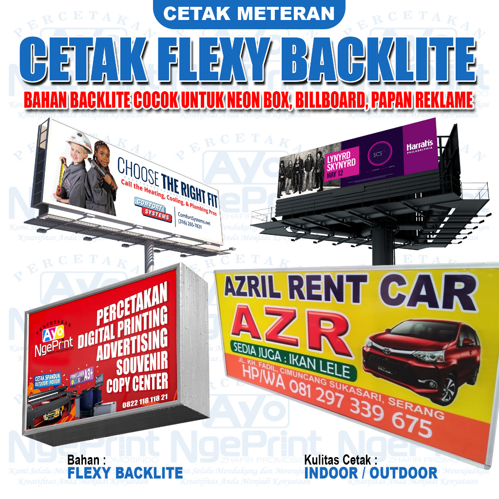 Jual Cetak Spanduk Flexy Backlite Banner Untuk Neon Box Print