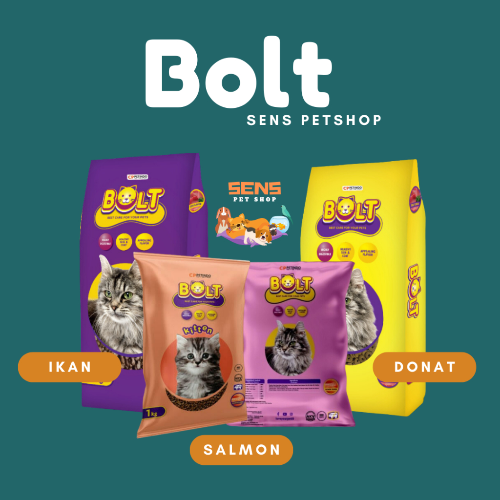 Jual Bolt 800g Dan 1kg Makanan Kucing Bolt Kibble Ikan Donat Salmon