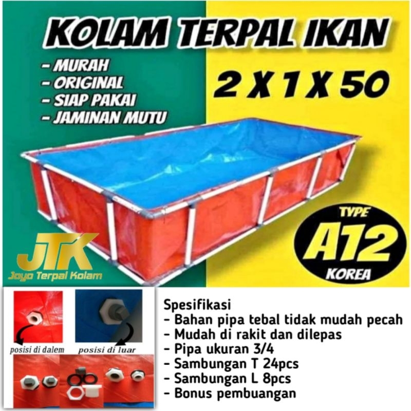 Jual Kolam Terpal Ikan Full Set Rangka Ukuran Type A A A