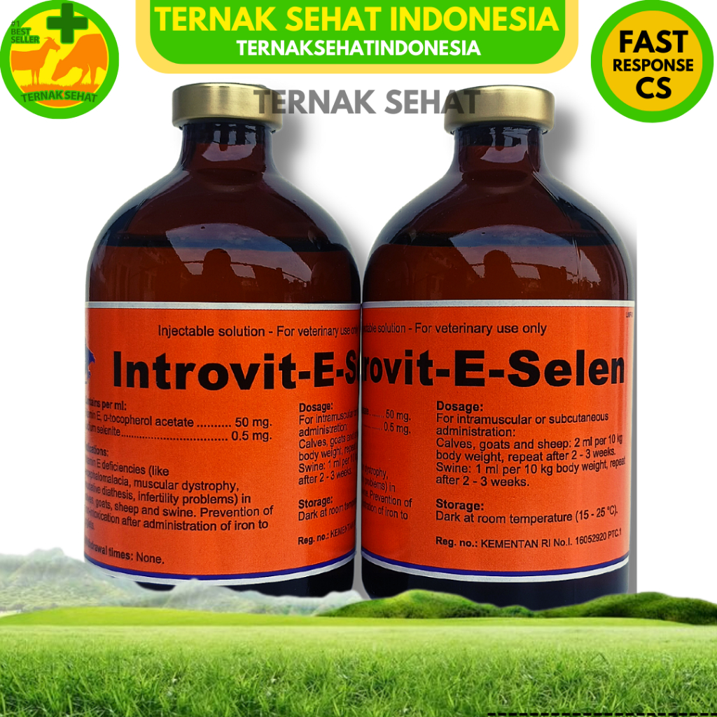 Jual INTROVIT E SELEN 100 Ml Vitamin E Selenium Injeksi Hewan Holland