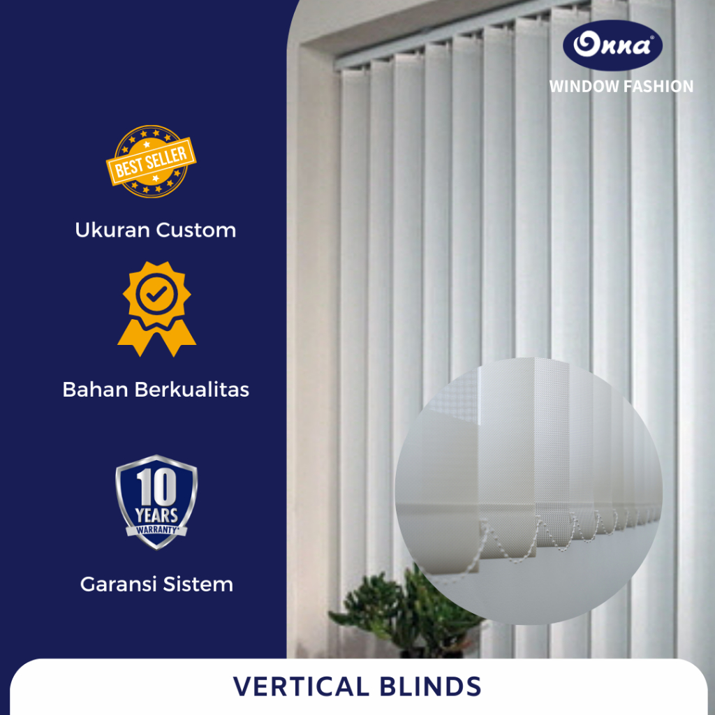 Jual Onna Vertical Blinds Blackout Tirai Minimalis Gorden