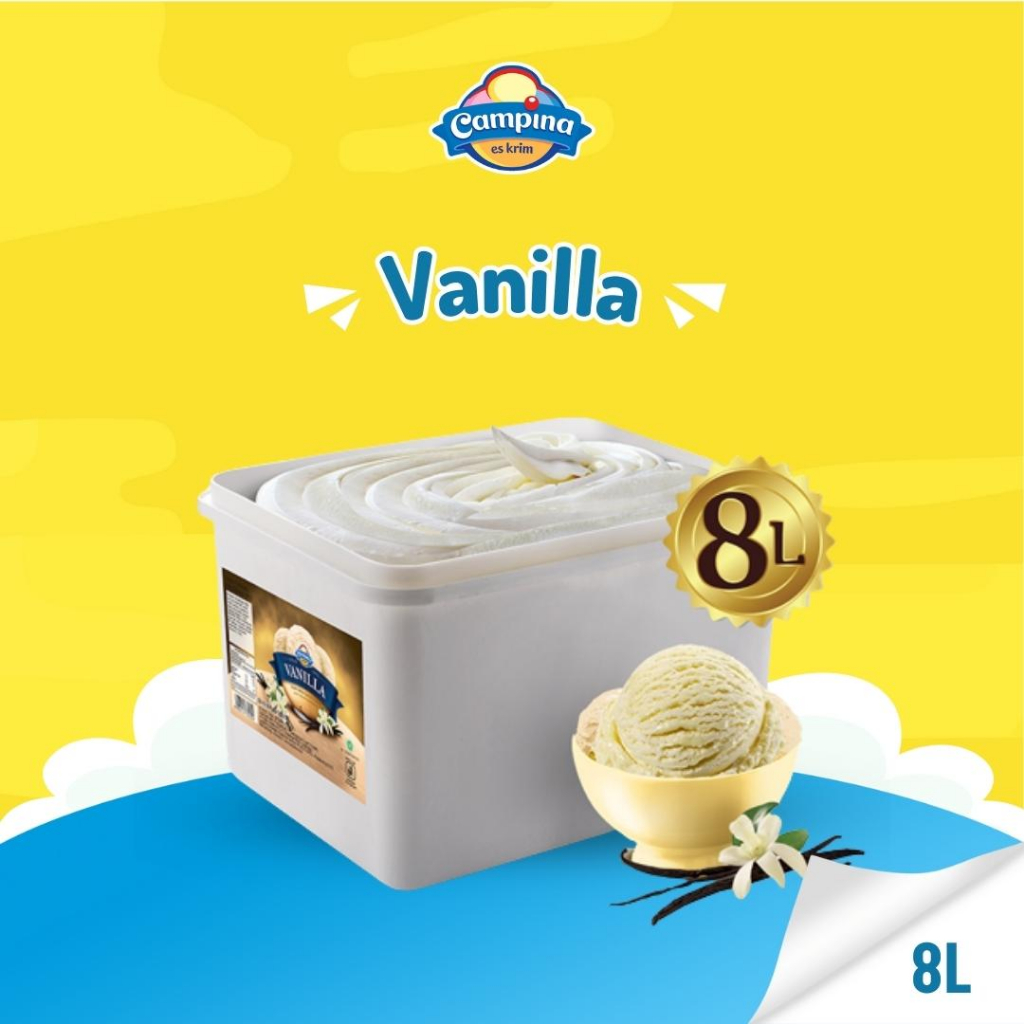 Jual Campina Ice Cream Campina 8 Liter Vanilla Es Krim Shopee Indonesia