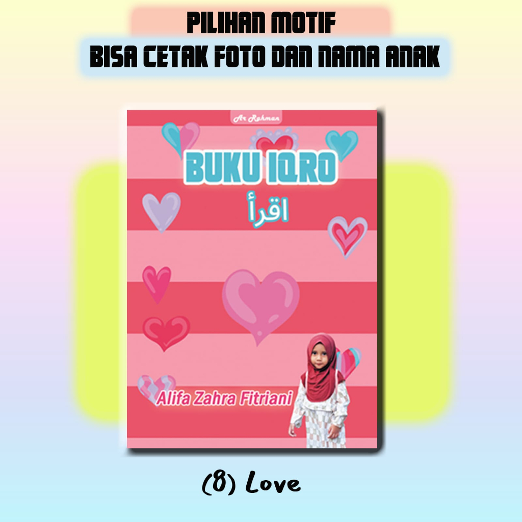 Jual BISA CUSTOM CETAK NAMA FOTO Buku Iqro A5 Hard Cover ORIGINAL