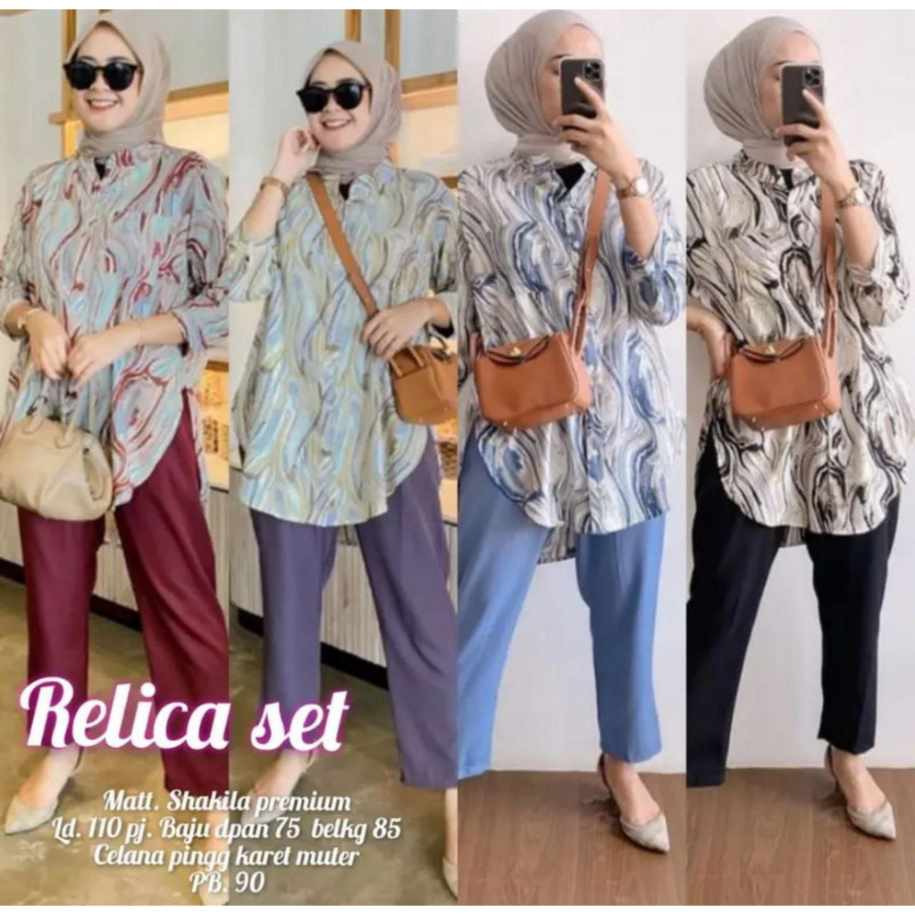 Jual One Set Shakila Twill Premium Setelan Wanita Set Baju Celana