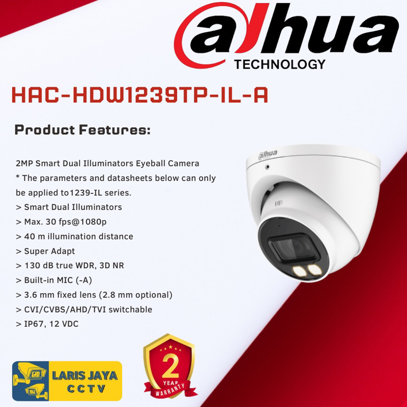 Jual Camera Cctv Dahua Mp Full Color Hac Hdw Tp Il A Smart Dual