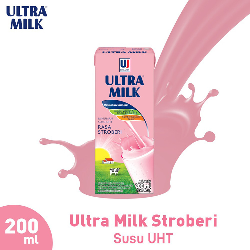 Jual Ultra Milk Susu Uht Stroberi Ml Shopee Indonesia