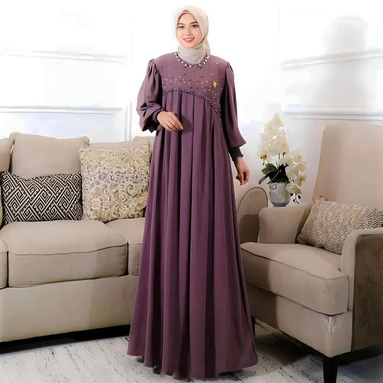 Jual Bursa Dress Crinkle Airflow Premium Gamis Kringkel Kombinasi Payet