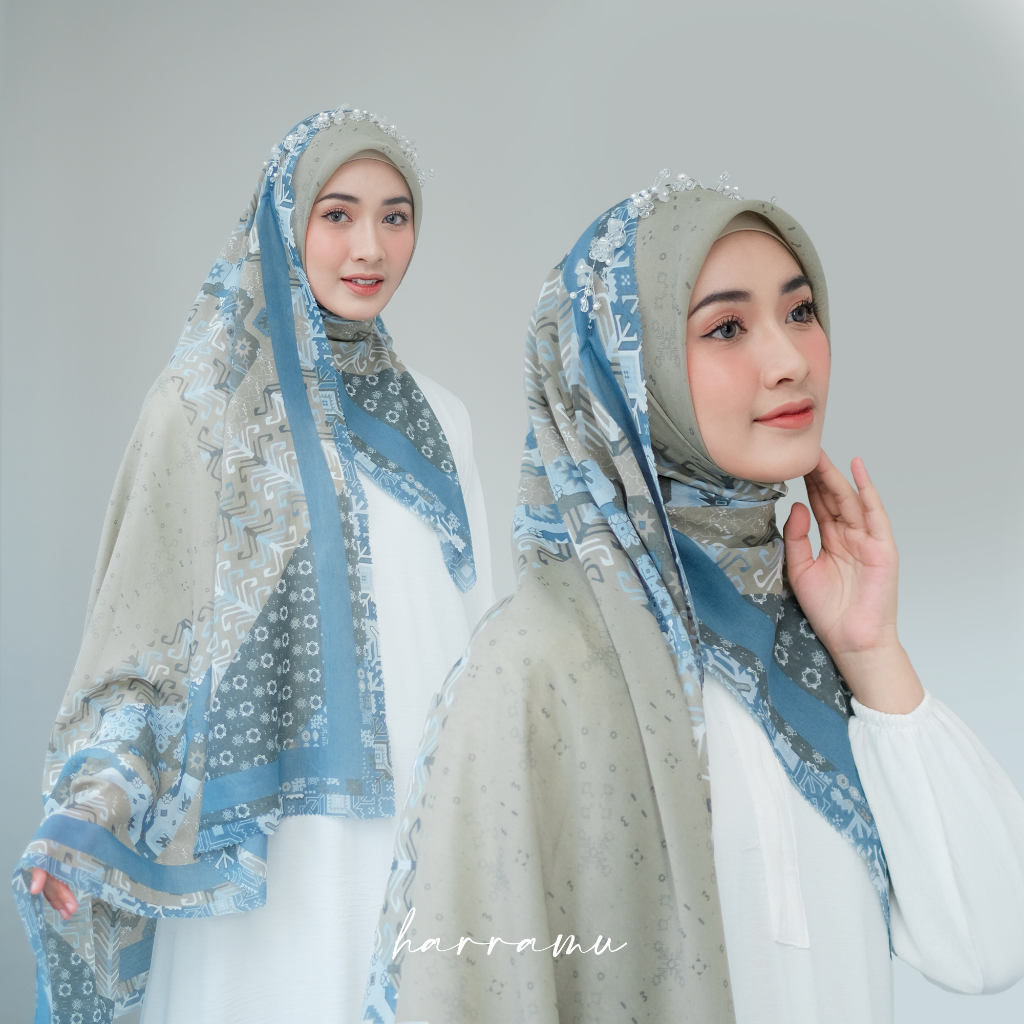 Jual HARRAMU Hijab Segiempat Printing Paket Bundling Jilbab Segiempat