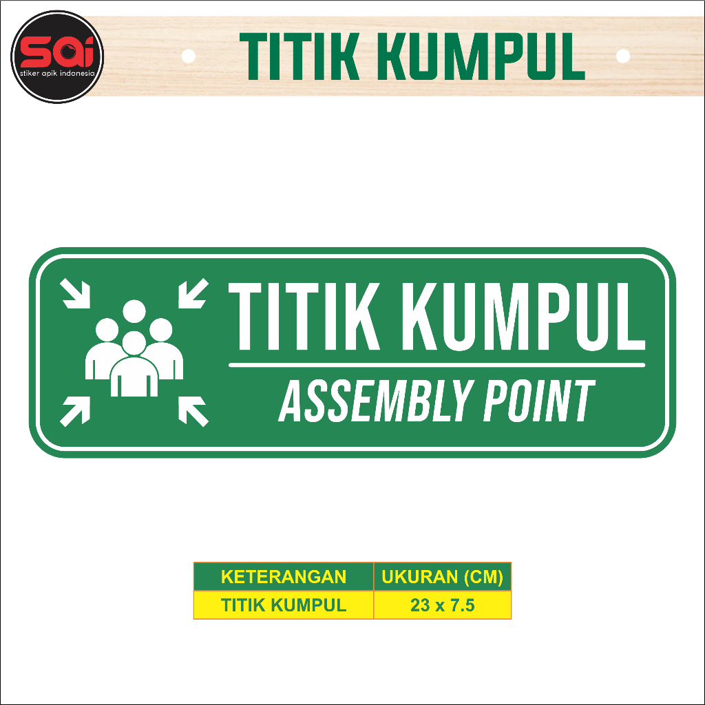 Jual STIKER VINYL TITIK KUMPUL ASSEMBLY POINT LAMINASI GLOSSY Shopee