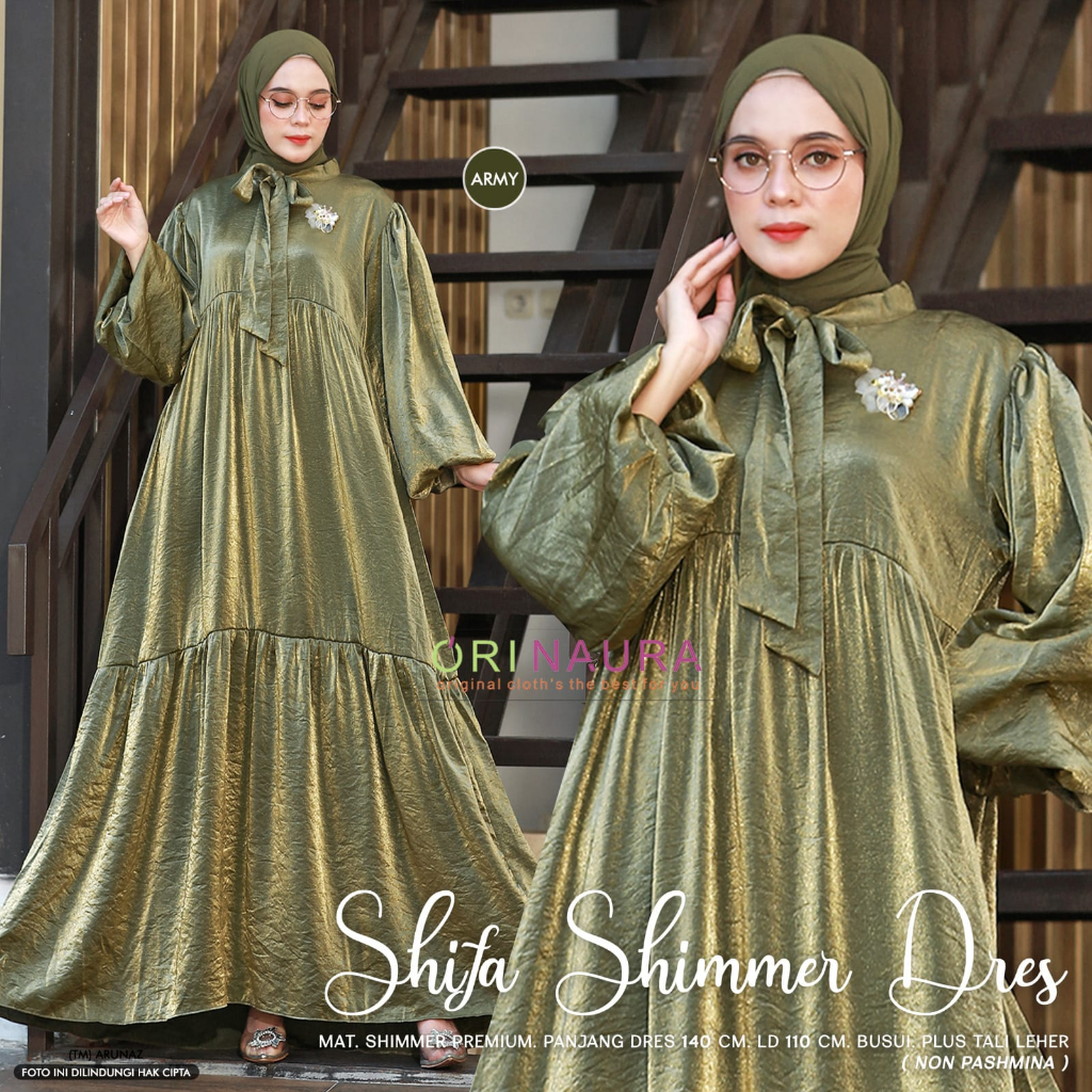 Jual Shimmer Dress Shimmer Dres Silk Premium Gamis Muslim Wanita