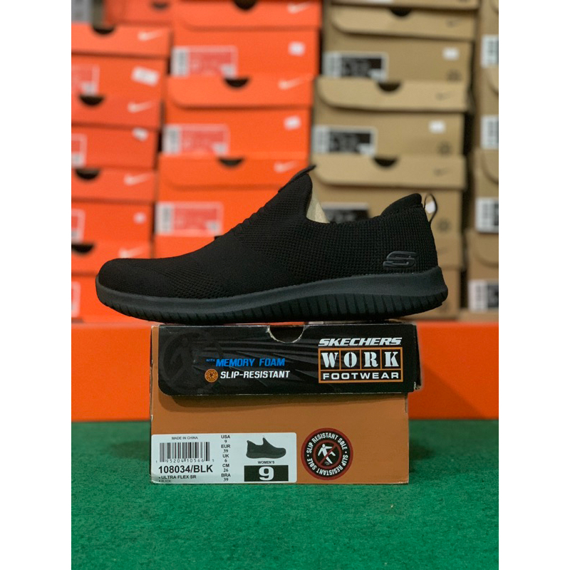 Jual Size 38 39 SEPATU HITAM SLIP ON SKECHERS ULTRA FLEX SR ORIGINAL