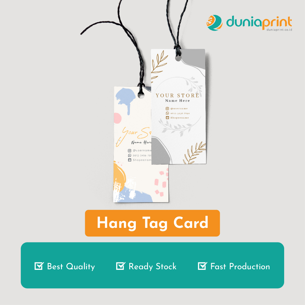 Jual Hang Tag Card Label Baju Cetak Hangtag Baju Label Produk