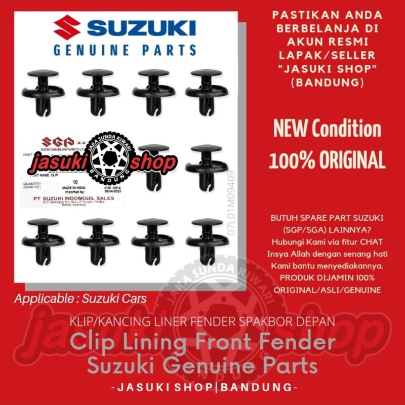 Jual 10 Klip Kancing Clip Lining Liner Fender Spakbor Depan Suzuki APV