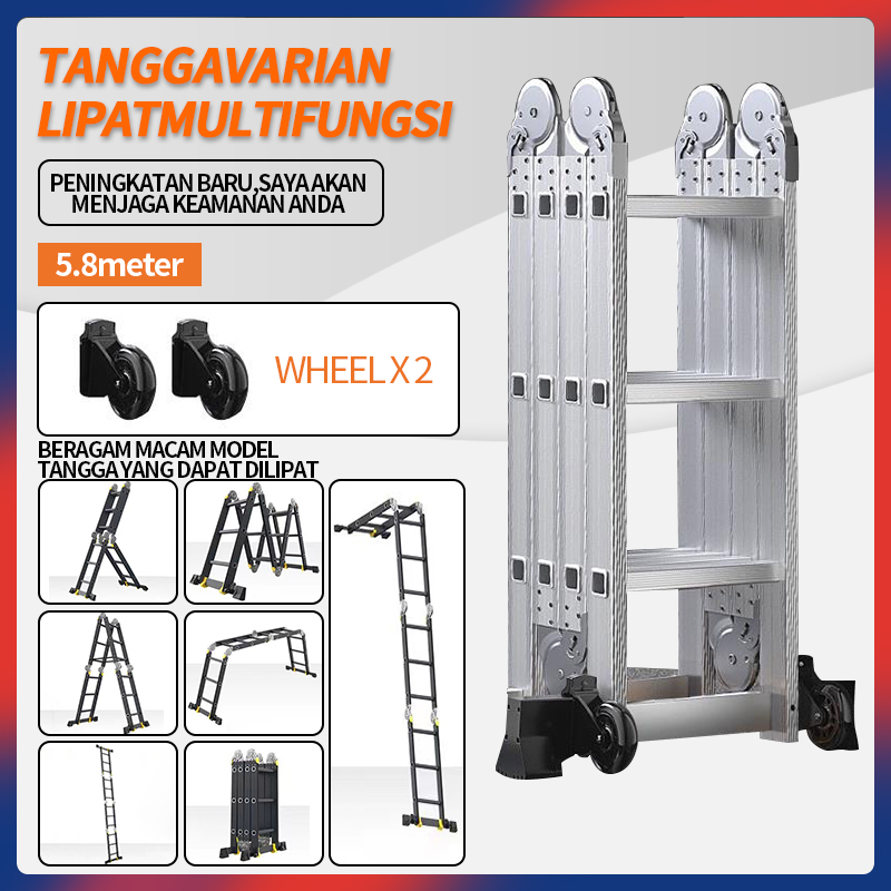 Jual Tangga Teleskopik Portabel Rumah Tangga Meter Multifungsi