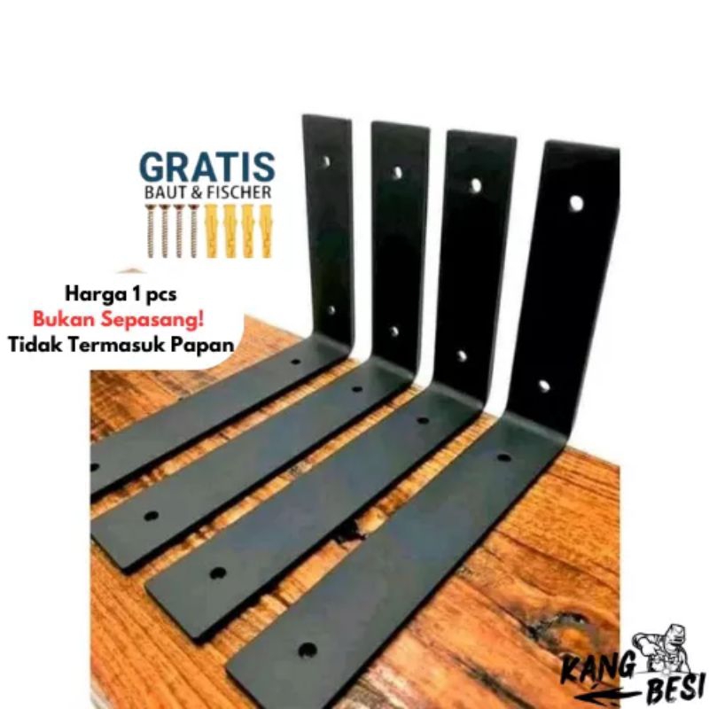 Jual Besi Siku Penopang Papan Bracket Braket Plat Hambalan Rak