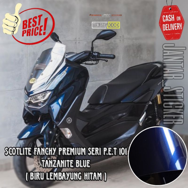 Jual Sticker Scotlite Hitam Lembayung Biru Stiker Skotlet Motor