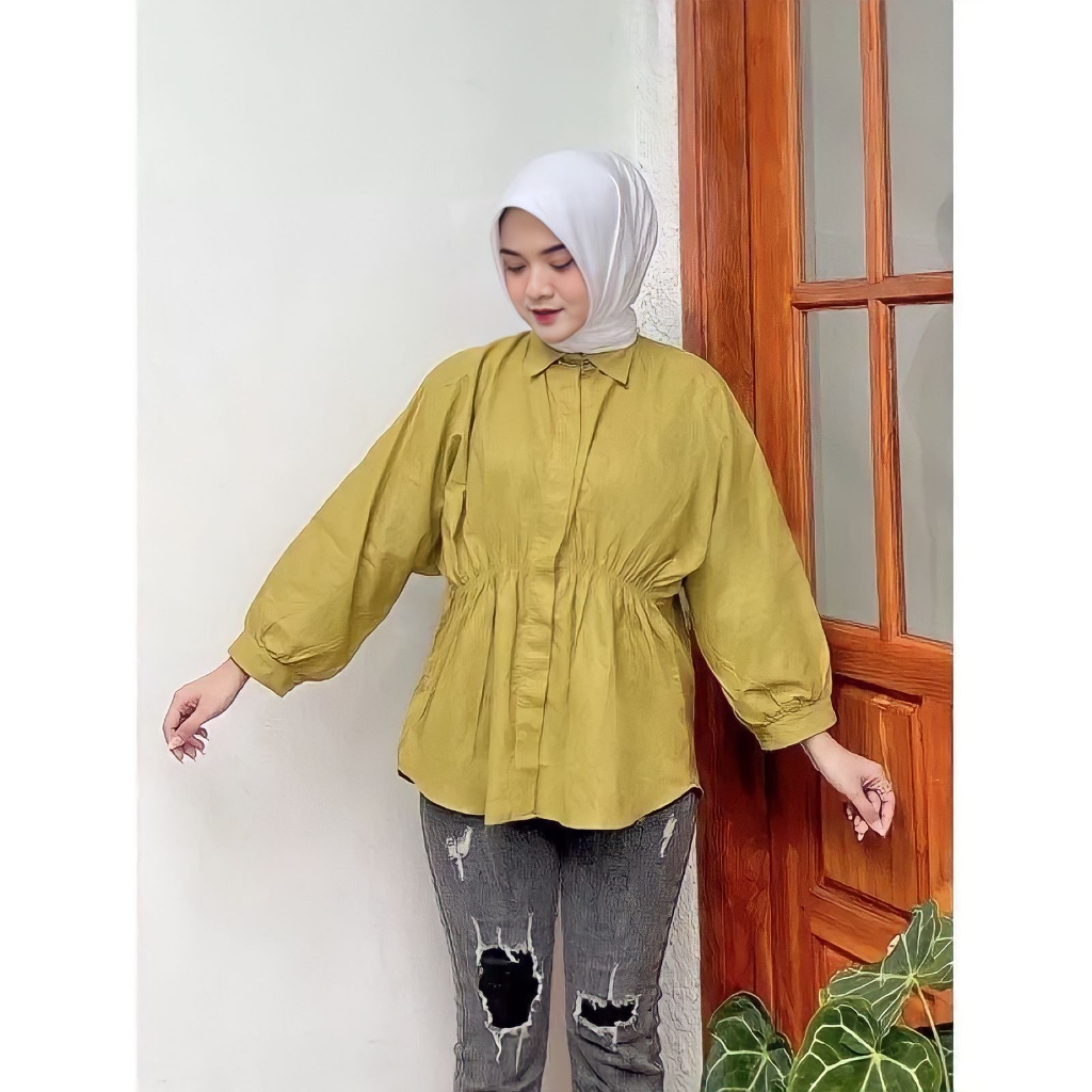 Jual ALYA SHIRT Blouse Kerut Depan Blouse Wanita Oversize Shopee