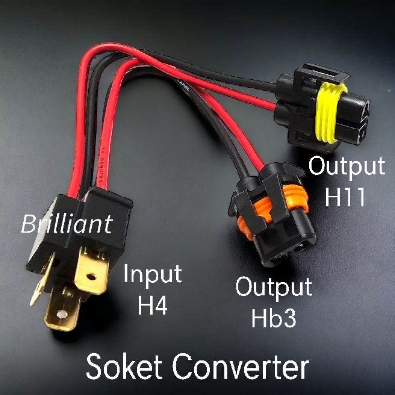 Jual Soket Lampu Adapter Converter Konverter H4 Input To Single Beam