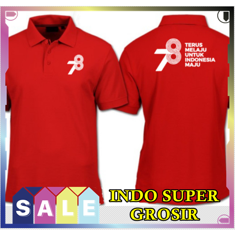 Jual KAOS POLO BAJU KERAH 78 TAHUN INDONESIA 17 AGUSTUS MERDEKA