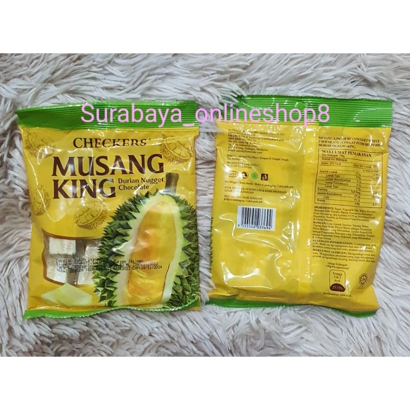 Jual Checkers Musang King Durian Nugget Chocolate Snack Import