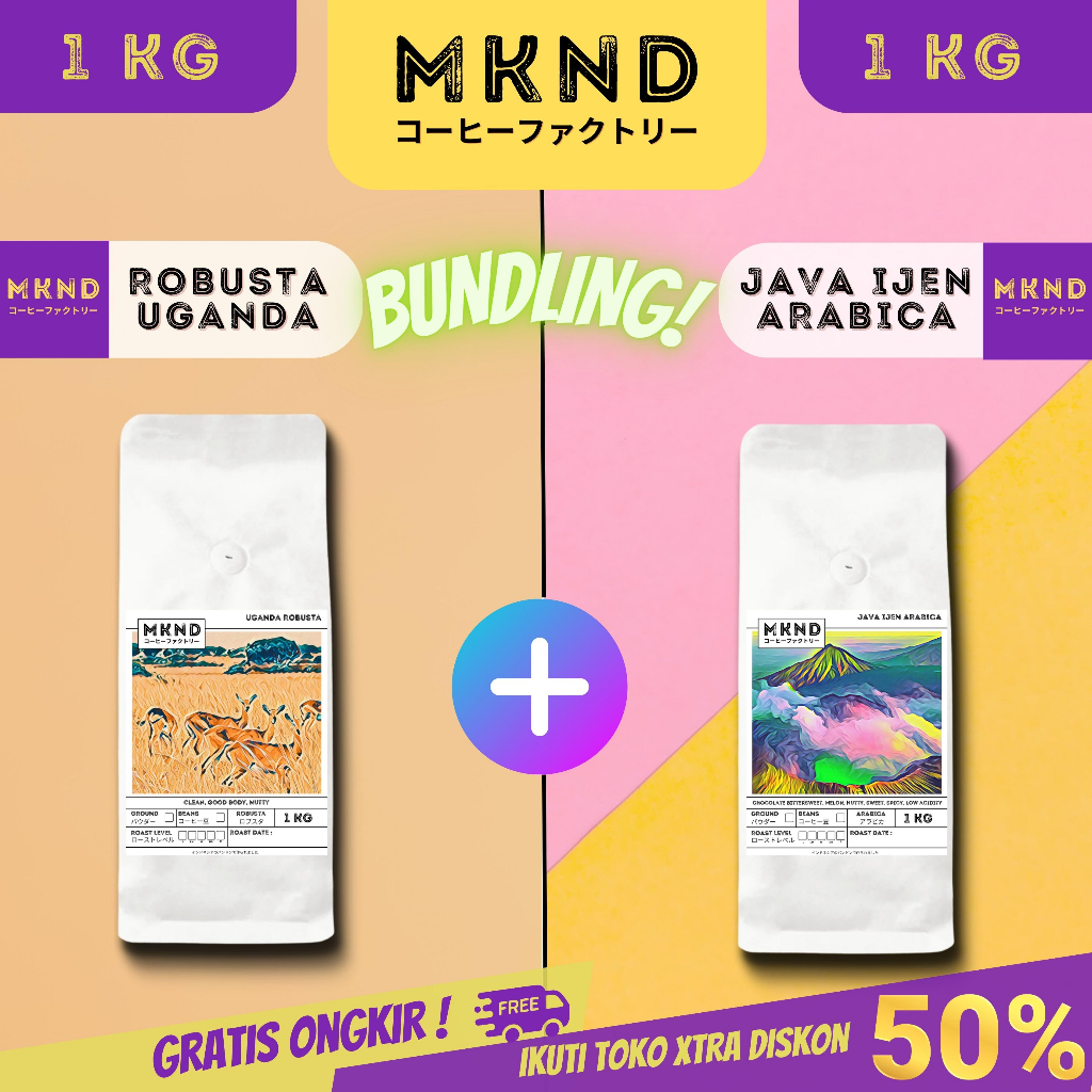 Jual MKND BUNDLING HEMAT 2X1KG KOPI ARABIKA JAVA IJEN BLUE MOUNTAIN