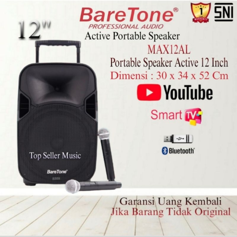 Jual Speaker Portable Aktif Baretone Inch Max Al Bluetooth Wireless