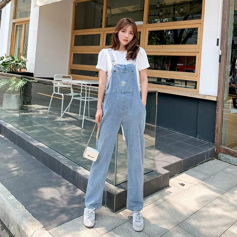 Jual Overall Jeans Wanita Hitam Celana Kodok Jeans Wanita Jumpsuit