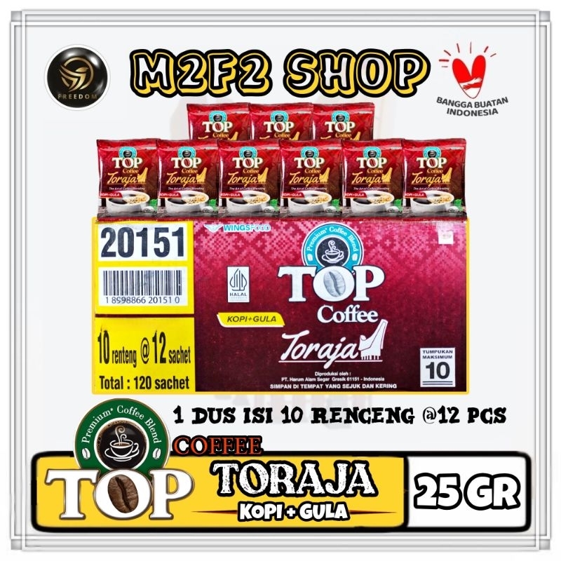 Jual TOP Premium Coffee Blend Toraja Kopi Hitam Gula Serbuk Sachet