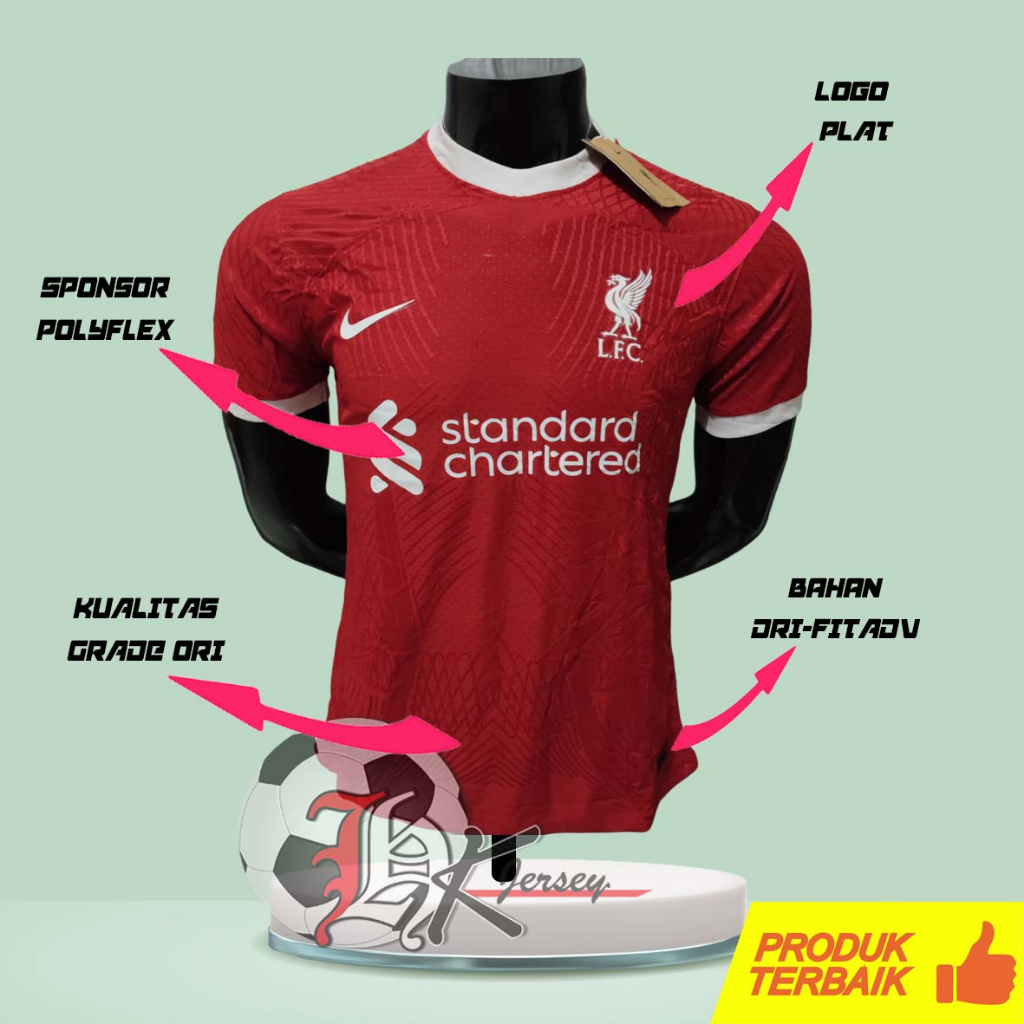 Jual JERSEY BOLA LIVERPOOLL HOME PLAYER ISSUE 2023 2024 GRADE ORI