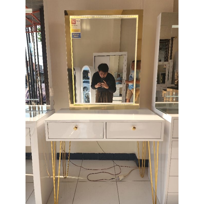 Jual Meja Rias Retro Gold Meja Rias Minimalis Meja Rias Vanity Mirror