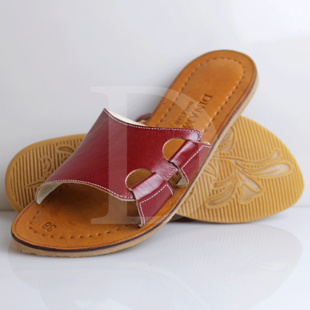 Jual Sandal Kulit Nabati Taslir Wanita Dinamis Magetan Model Teplek B