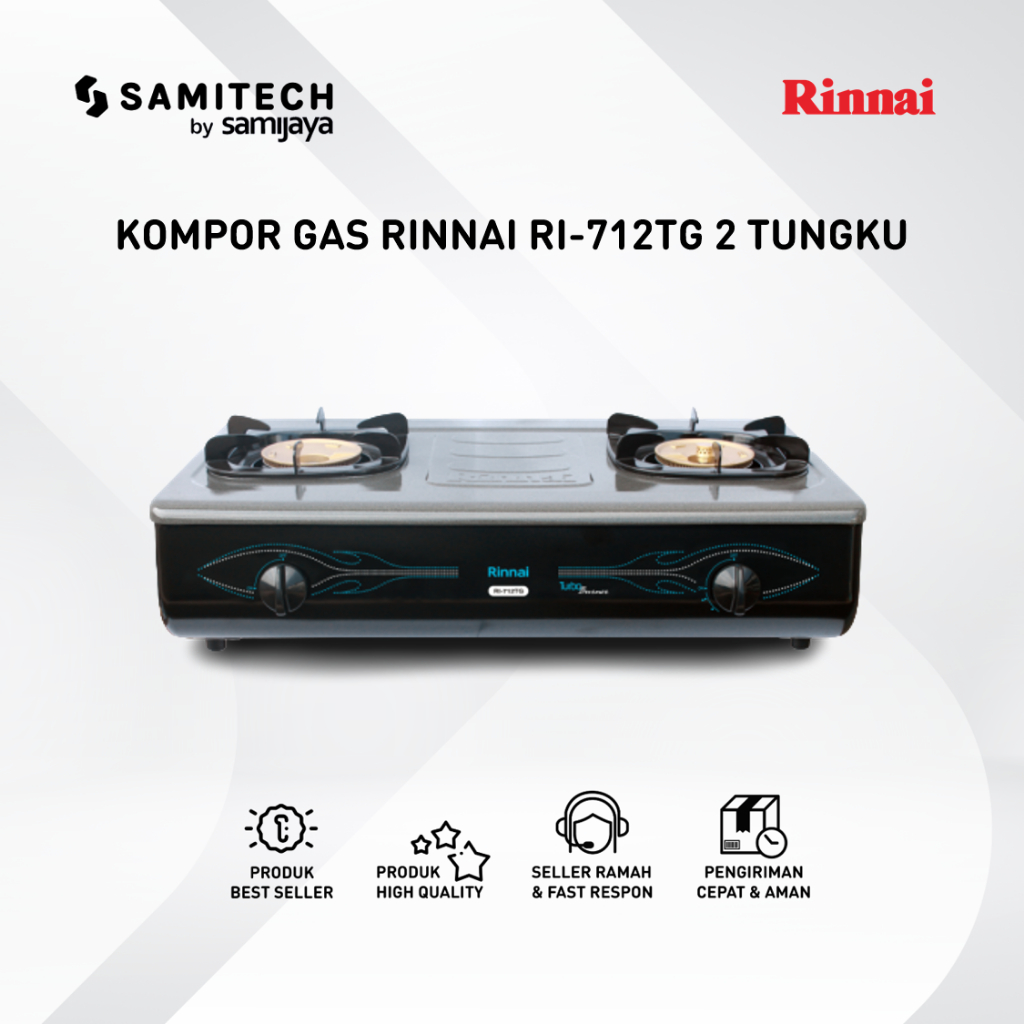 Jual KOMPOR GAS RINNAI 2 TUNGKU RI 712TG RI 712TG BERGARANSI