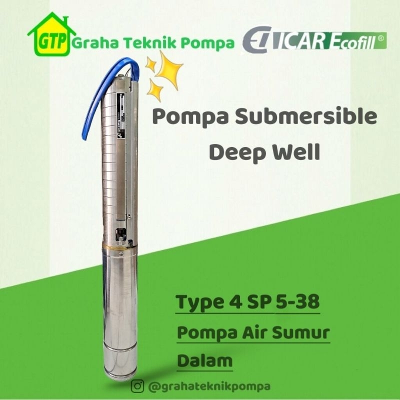 Jual Pompa Submersible Deep Well Lcar Ecofill 4 SP 5 38 Pompa Celup