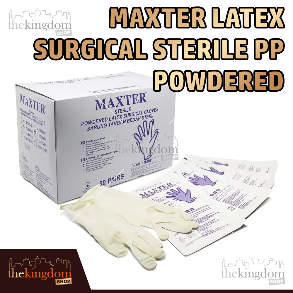 Jual Maxter Latex Surgical Sterile Pp Powdered Gloves Sarung Tangan