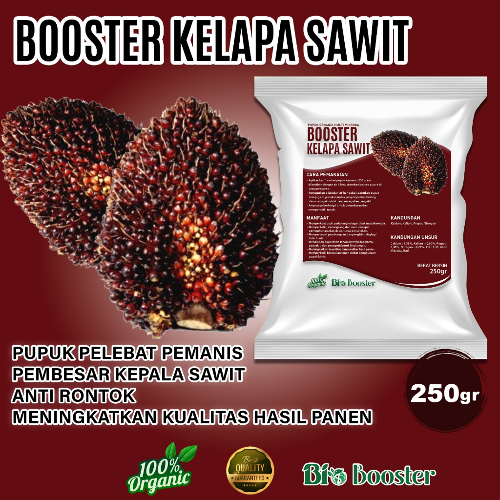 Jual Pupuk Organik Booster Kelapa Sawit 250gr Pelebat Pembesar Kelapa